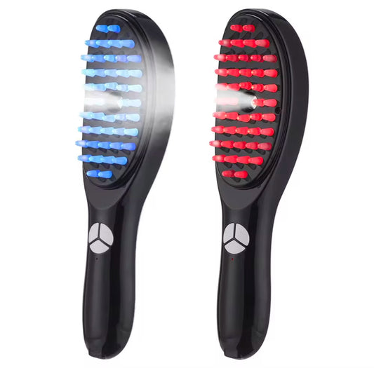 Blue And Red Light Therapy Scalp Massaging Brush - Nano Atomisation, 3 Mode Vibration Massage, 15Ml Capacity For Hair Oil