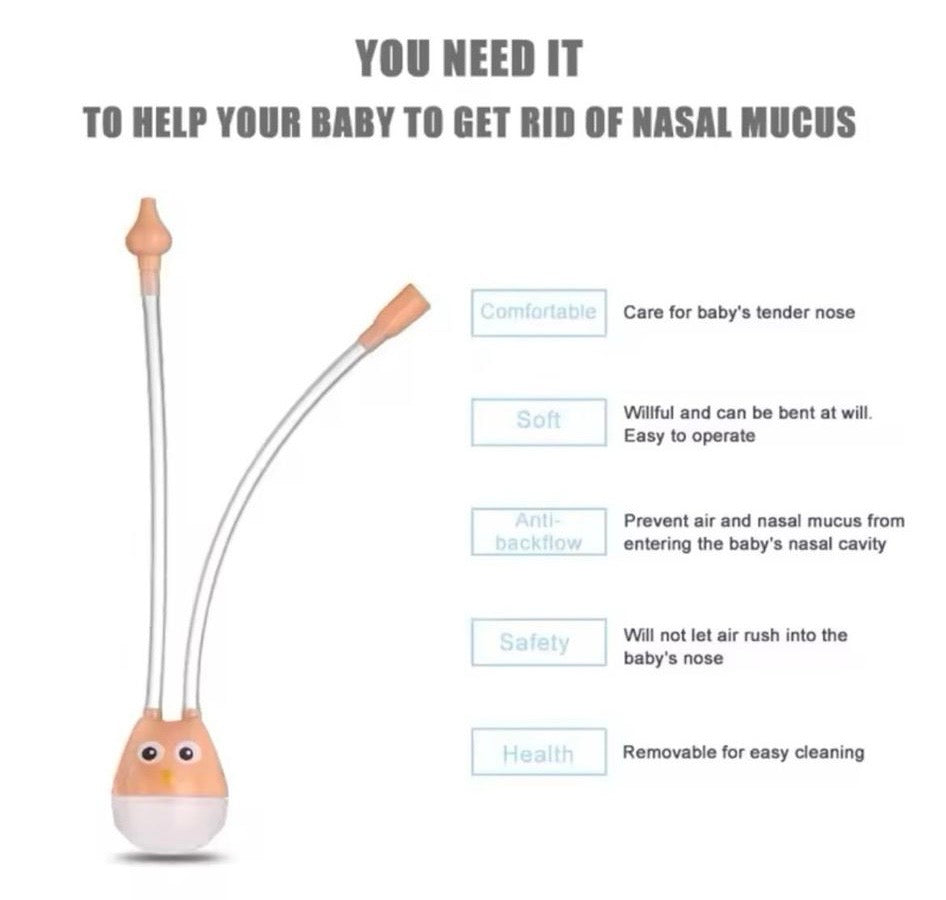 Newborn Baby Nasal Aspirator - Safe and Hygienic One-Way Flow System