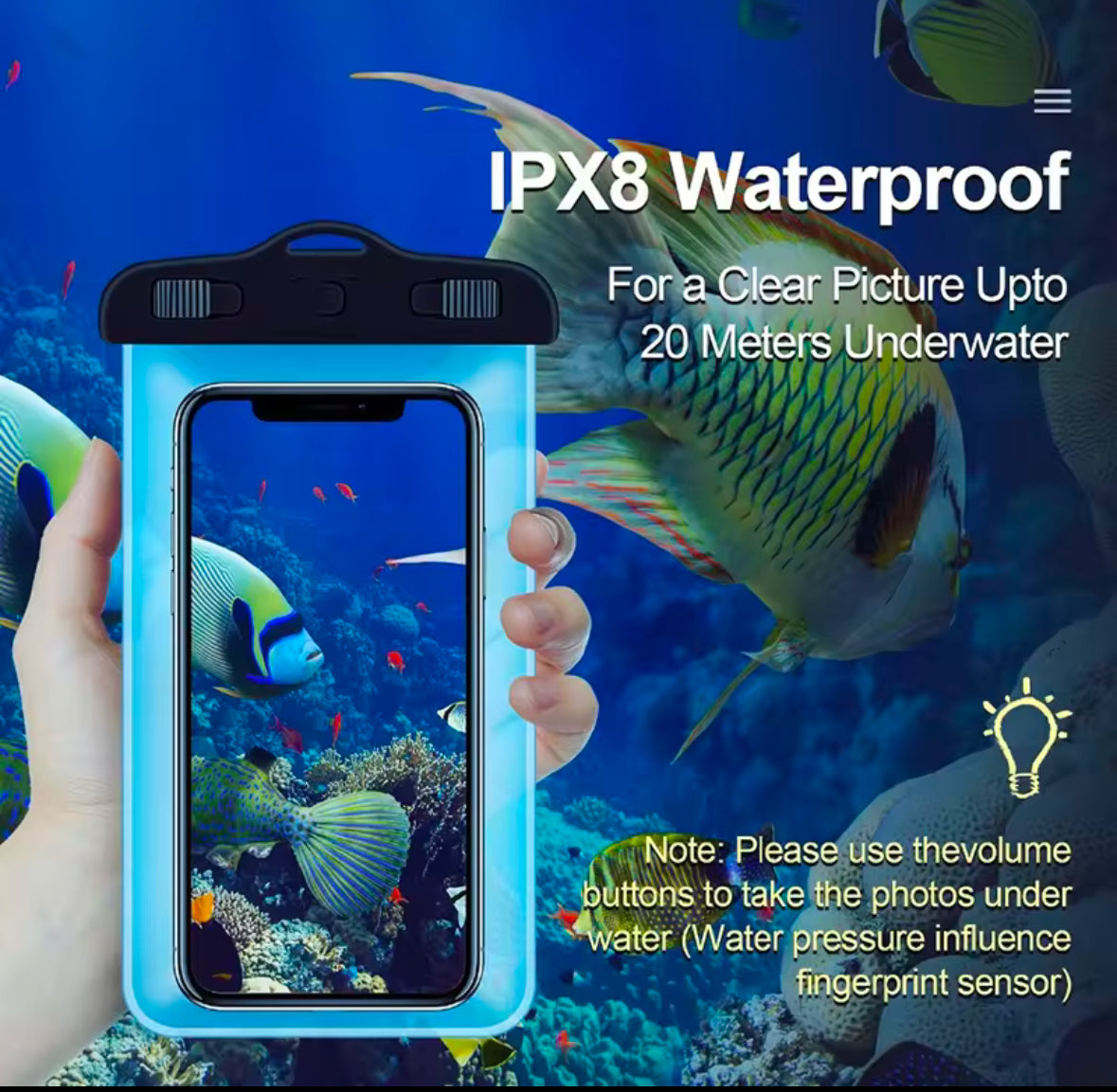 7 Inch Waterproof Phone Case - Phone Case Bag With ABS Clip, IPX8 Waterproof Test - 20 Meter Protection