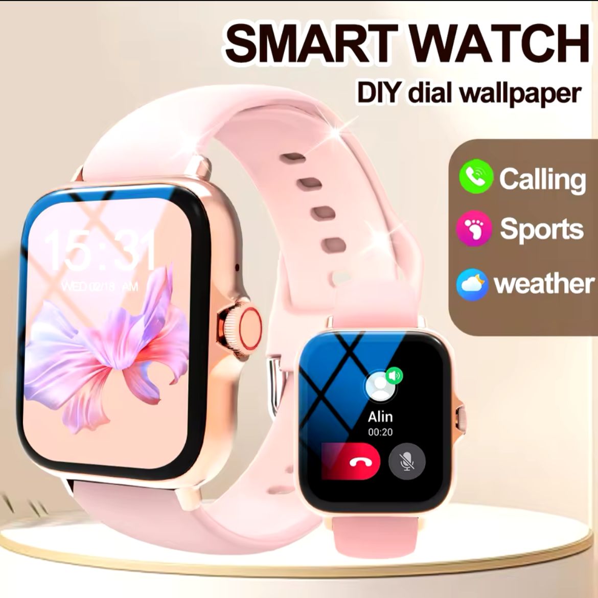 "2024 Smart Watch with Call & Message Alerts, Multi-Sport Modes, and Android/iOS Compatibility – Your Ultimate Fitness and Lifestyle Companion!"