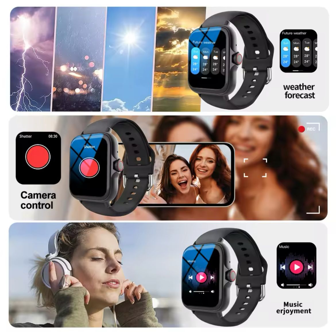 "2024 Smart Watch with Call & Message Alerts, Multi-Sport Modes, and Android/iOS Compatibility – Your Ultimate Fitness and Lifestyle Companion!"