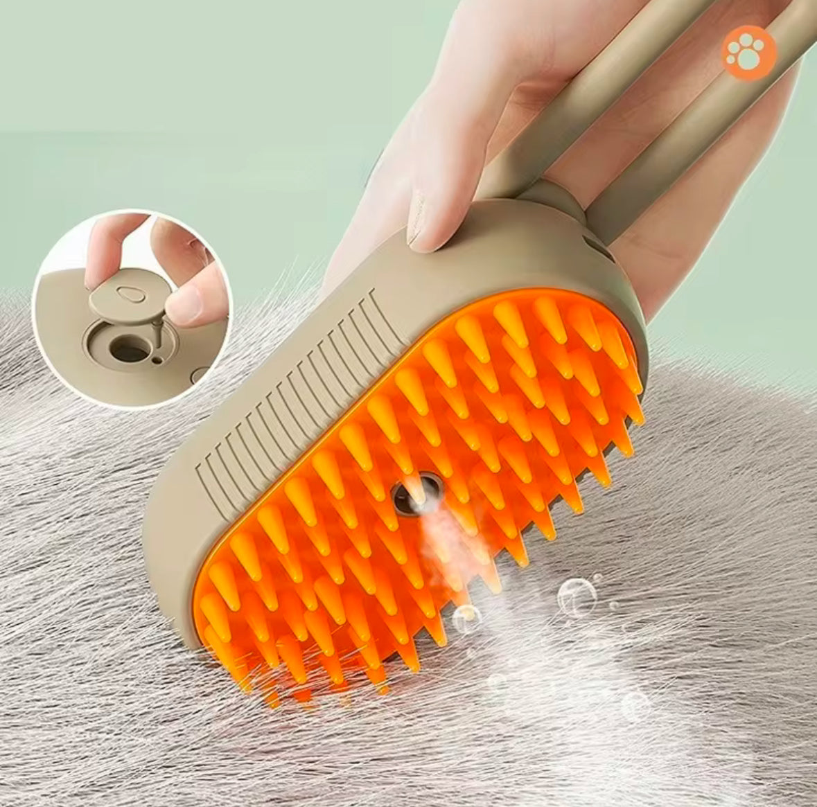 3 In 1 Cat Grooming Brush - Grooming, Massager, Steaming Cleaning, 360 Degree Rotational Handle - Easy To Clean