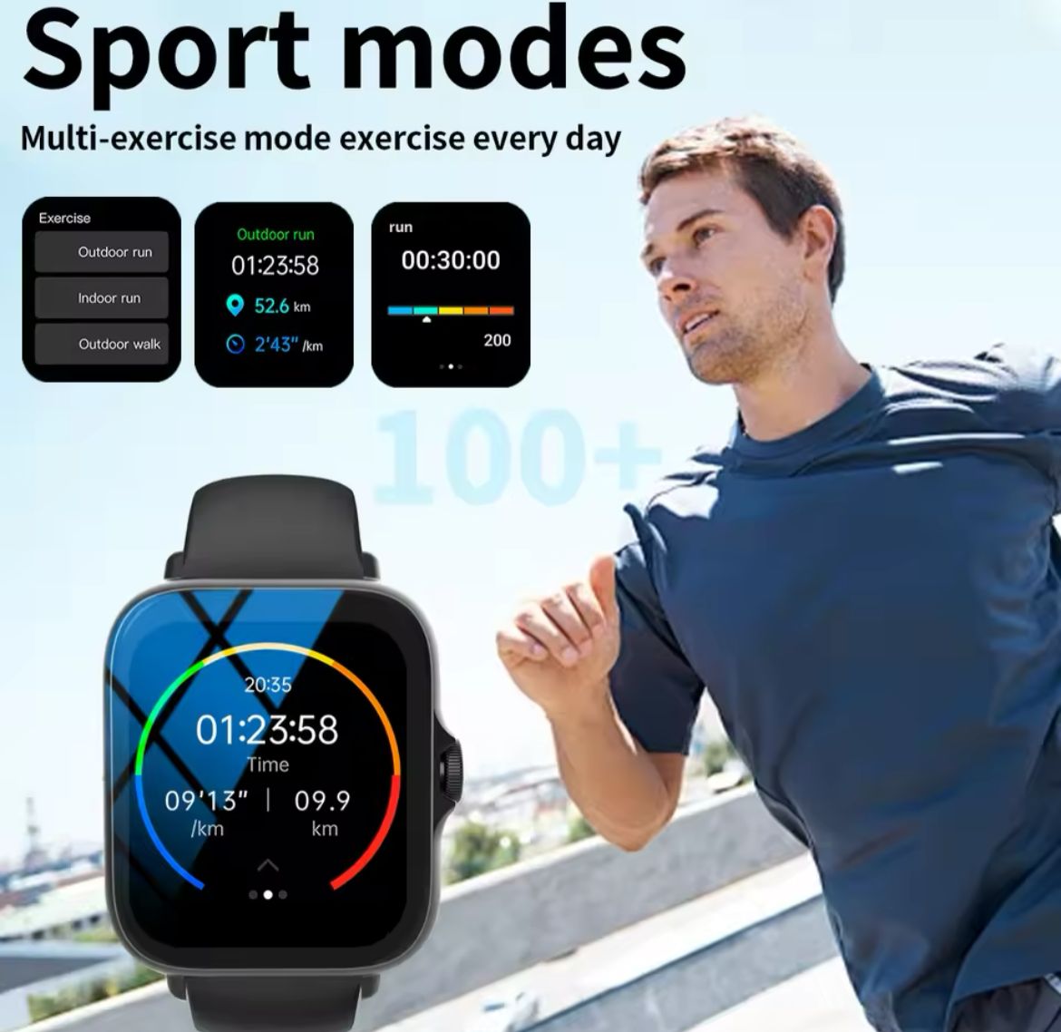 "2024 Smart Watch with Call & Message Alerts, Multi-Sport Modes, and Android/iOS Compatibility – Your Ultimate Fitness and Lifestyle Companion!"