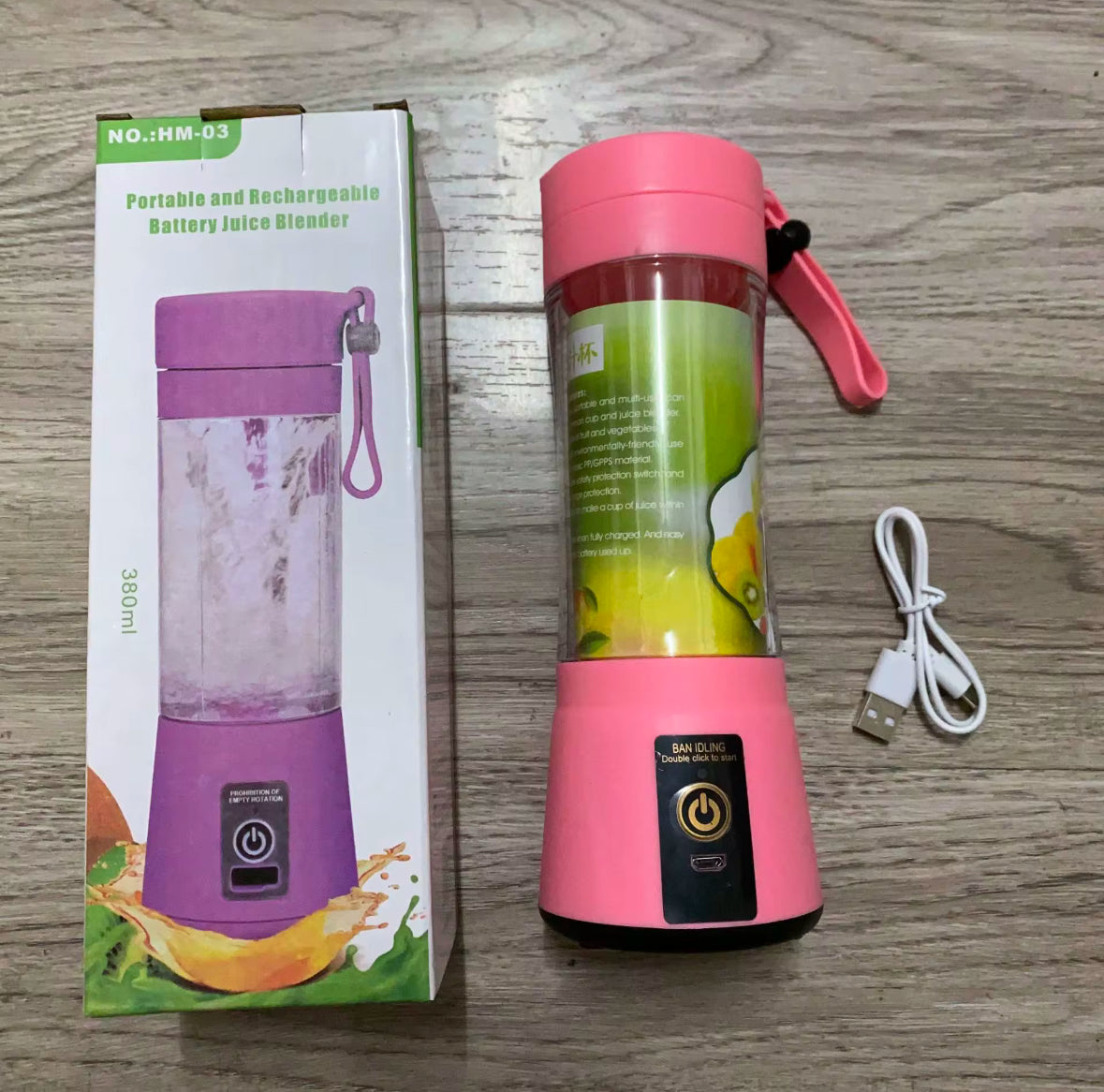 Portable Mini Juice Blender - Powerful Motor, 6 Blades, Effective Blending - USB Rechargeable - Perfect For Home And On The Go