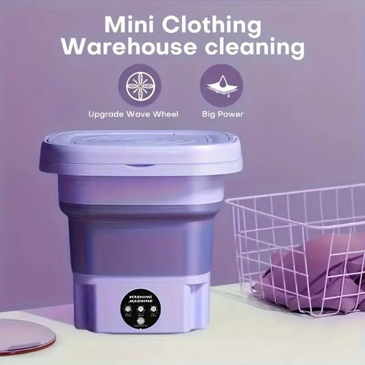 8L Small Folding Washing Machine Portable Washing Machine  Automatic Modes Laundry Clothes Laundry Bucket Washing Machine