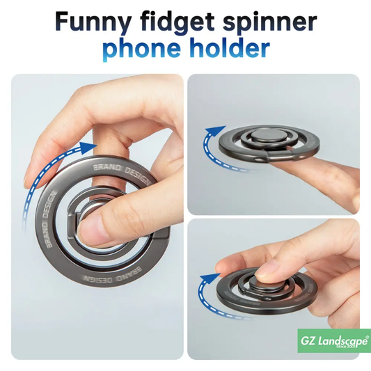 Metal circle grip for phones - magnetic fidget spinning grip